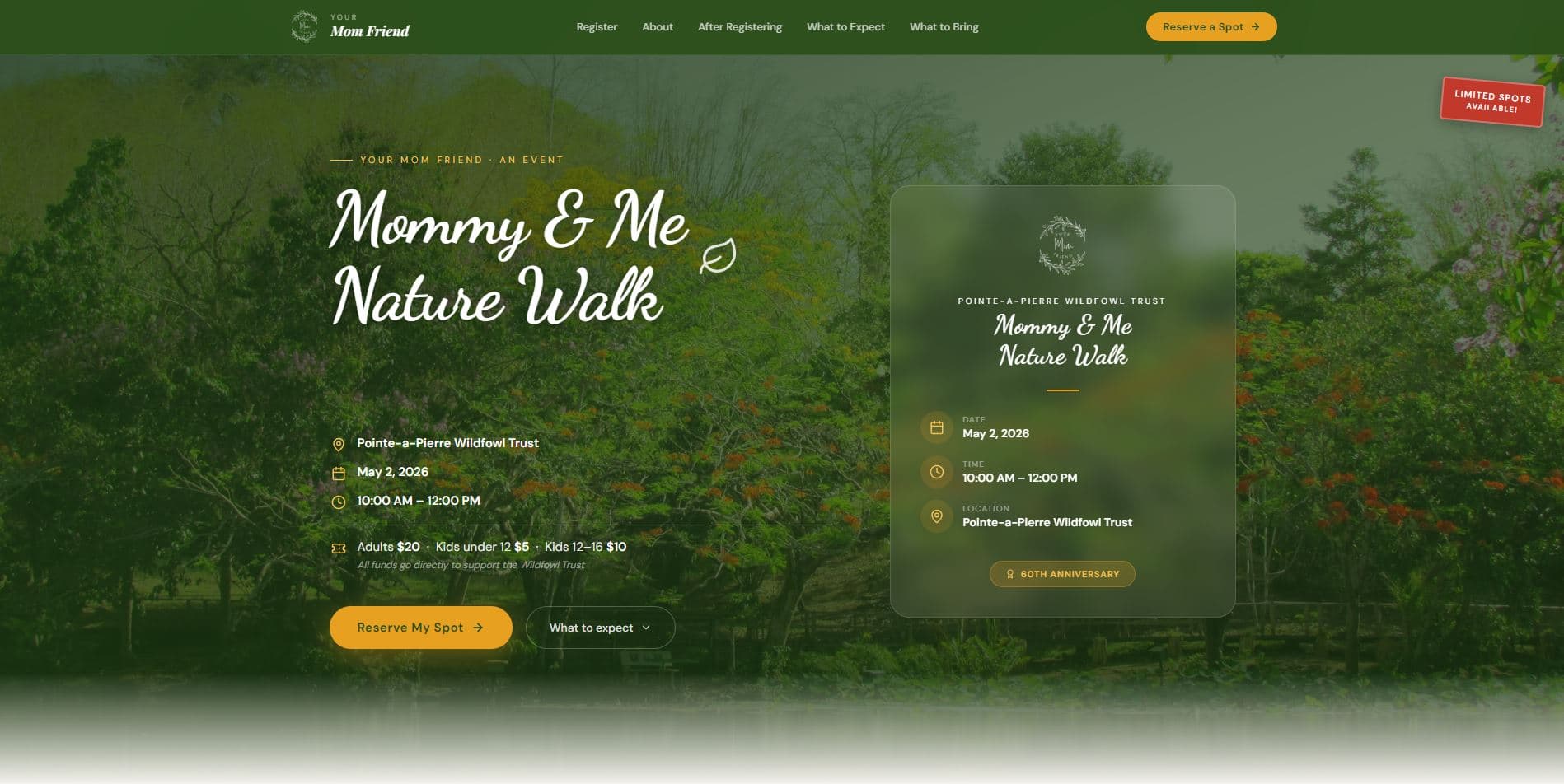 Mommy & Me Walk Event Page